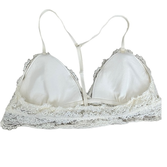 AERIE White Lace Racerback Boho Lounge Triangle Bra - Picture 8 of 9